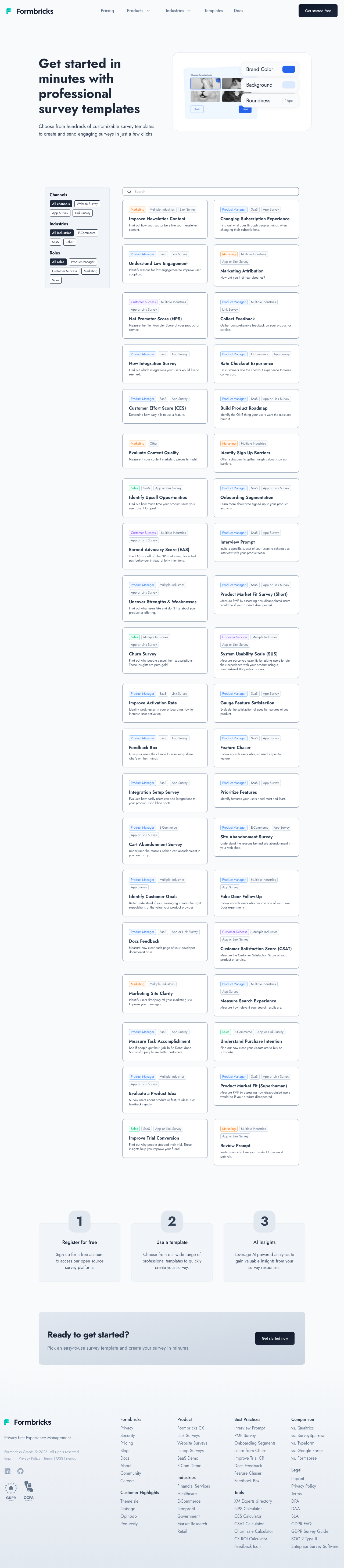 Survey Templates Library